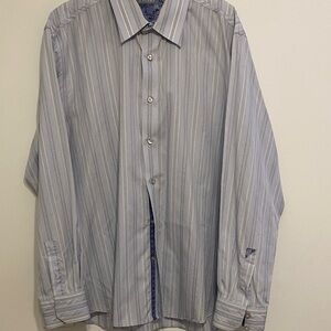 Zagiri Men's Striped Light Blue Shirt